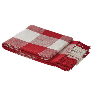 Wicklow Check Throw - Red & Cream Park Designs - The Fox Decor